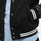 Valentino Men's Leather Sleeve Teddy Jacket in Nero/Bianco