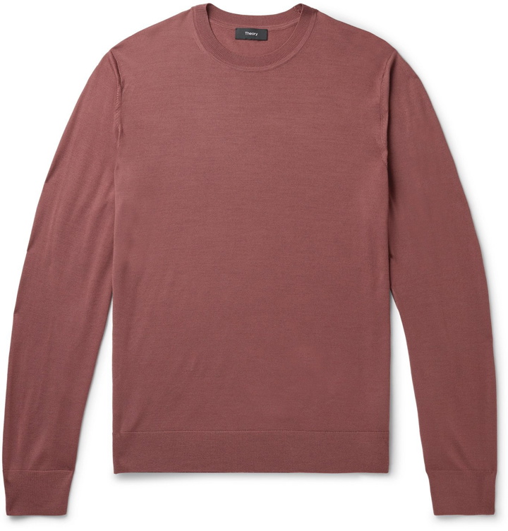 Photo: Theory - Regal Slim-Fit Wool Sweater - Red