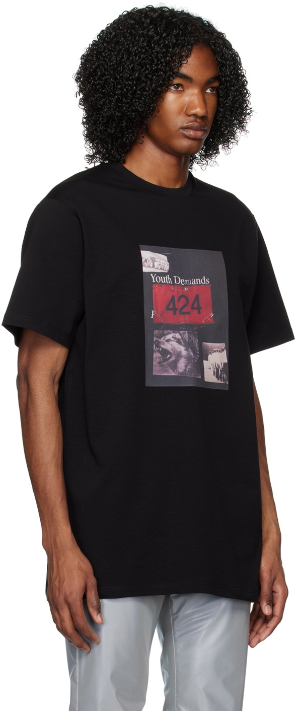 424 Black Graphic T-Shirt