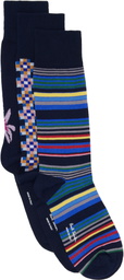 Paul Smith Three-Pack Navy Seasonal Socks