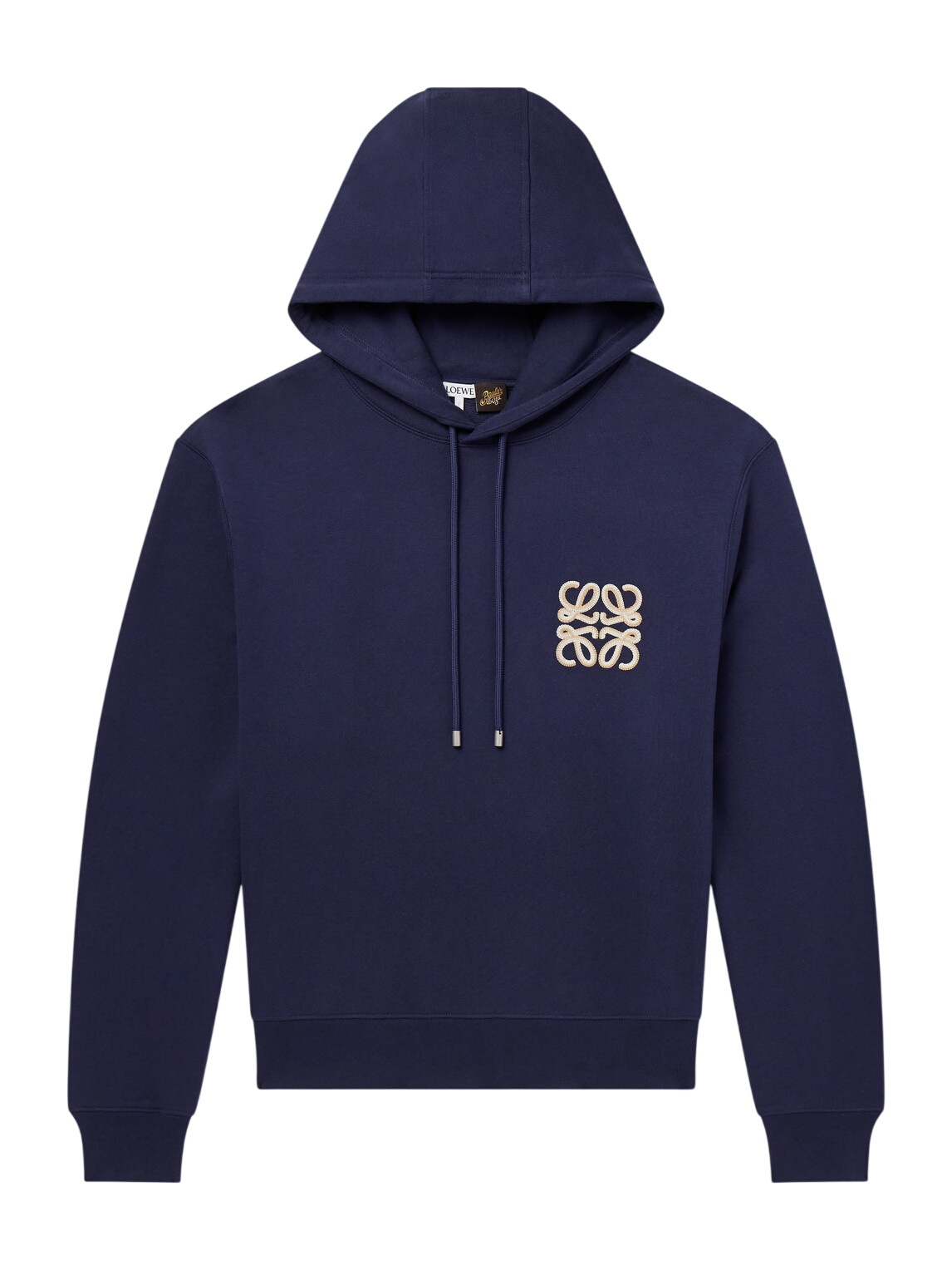 LOEWE パーカー　ブラック　フード　ユニセックス　ゴールド Loewe - Printed Loopback Cotton-Jersey Zip-Up Hoodie - Men - Sand