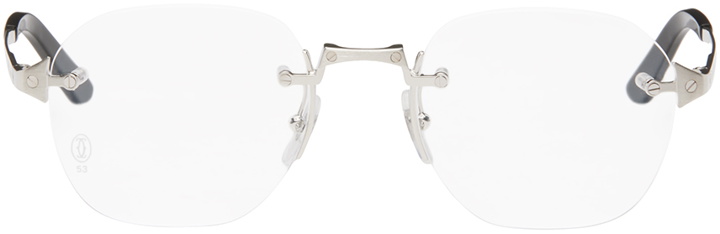 Photo: Cartier Silver 'Santos de Cartier' Glasses