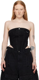 VETEMENTS Black Paneled Denim Tank Top