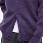 Needles Men's Mohair Solid Cardigan in Purple