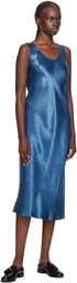 Max Mara Leisure Blue Talete Midi Dress