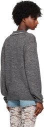 We11done Gray Frayed Polo