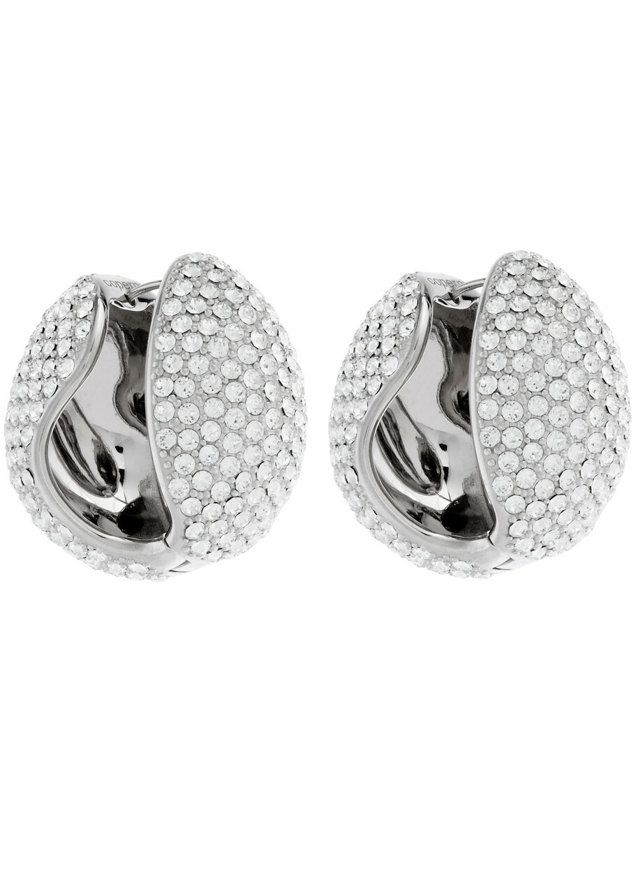 【関税&送料込】Coperni Large Silver Swipe Earrings Coperni Large Swipe Earrings in Silver | FWRD