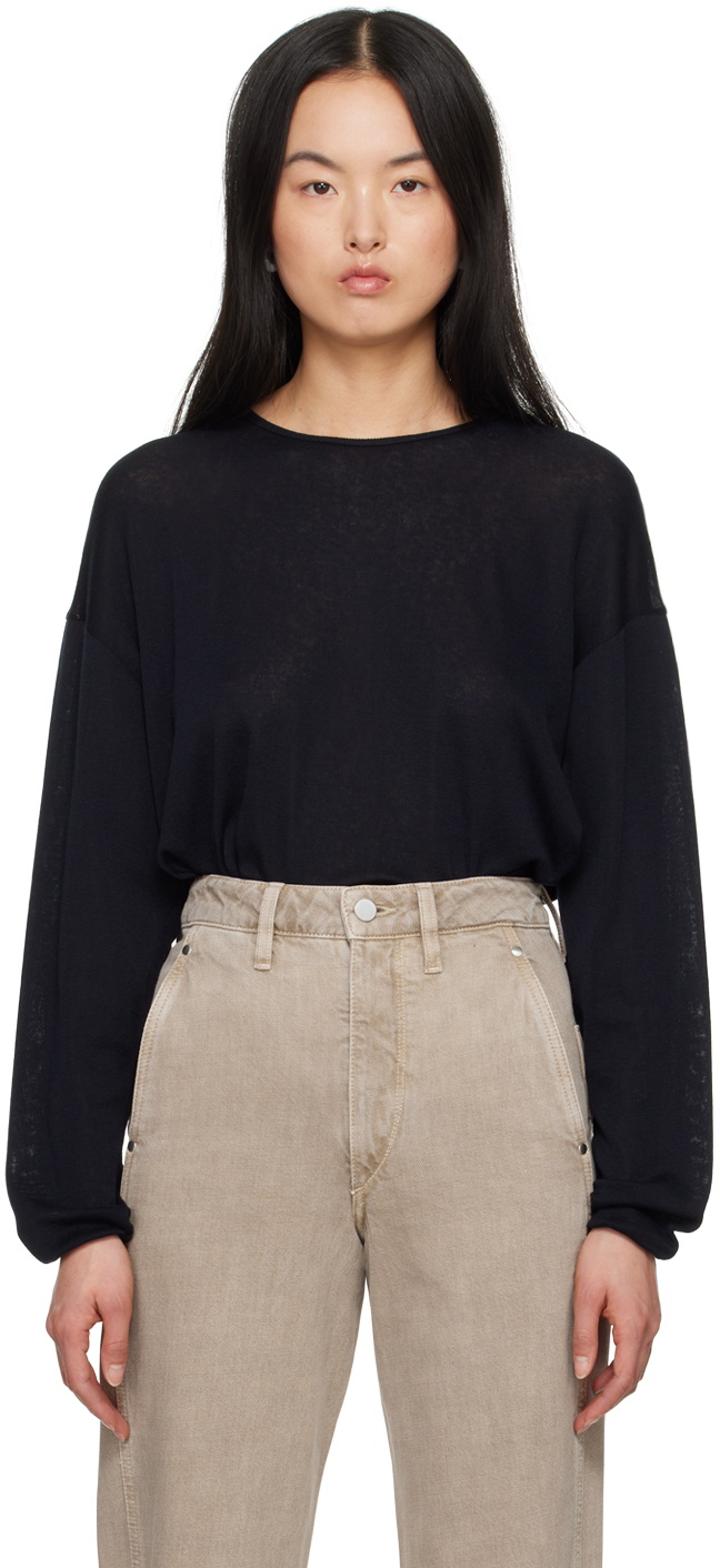 Lemaire Women's Asymmetrical Ribbed Top Black main image 1
