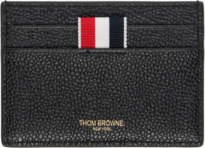 Photo: Thom Browne Black Single Card Holder With Horse Appliqué
