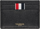 Thom Browne Black Single Card Holder With Horse Appliqué