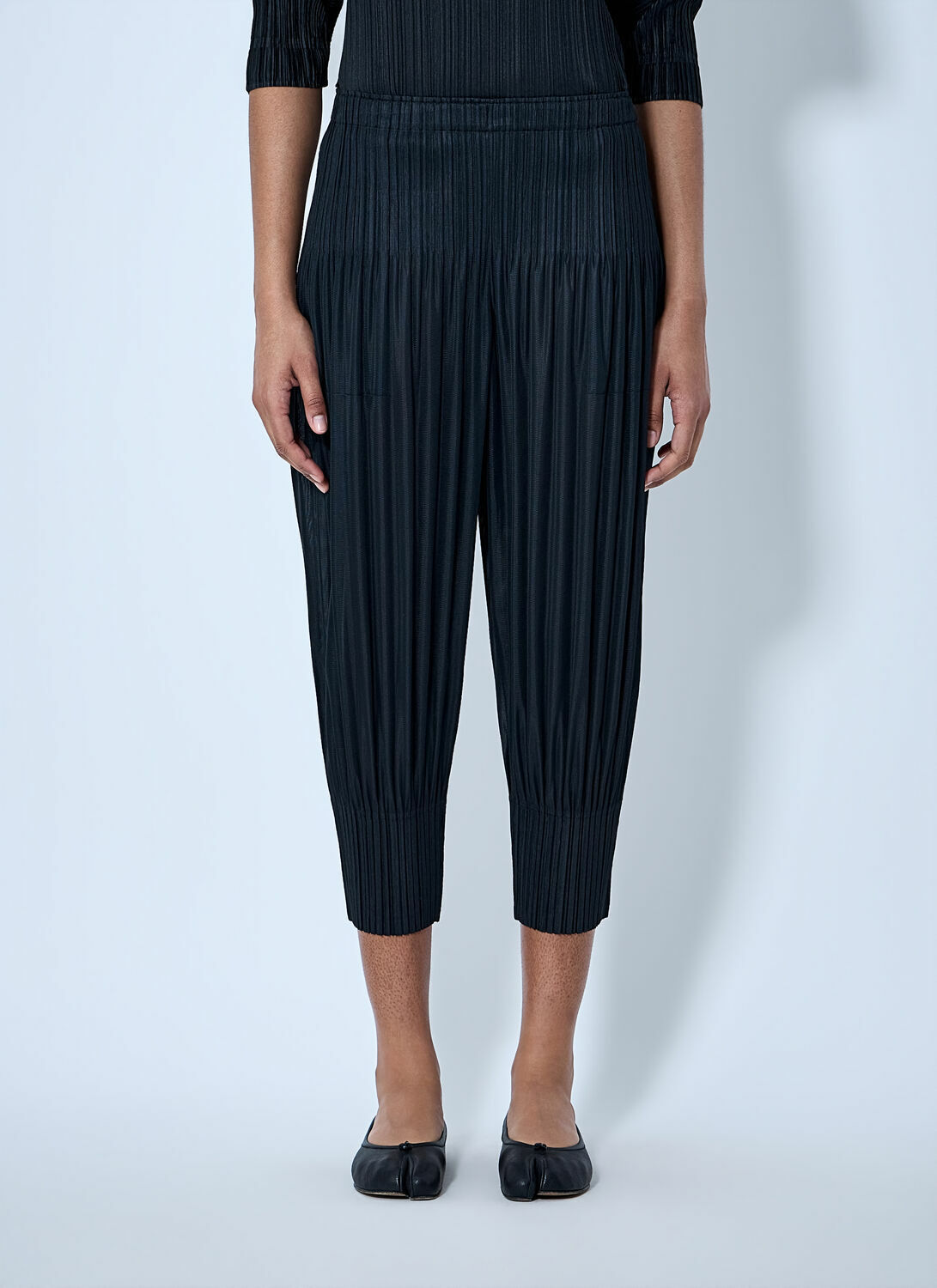 Pleats Please Issey Miyake Pleated Cropped Trousers
