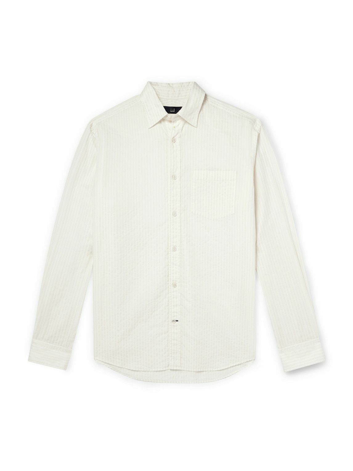Dunhill - Striped Cotton-Jacquard Shirt - White