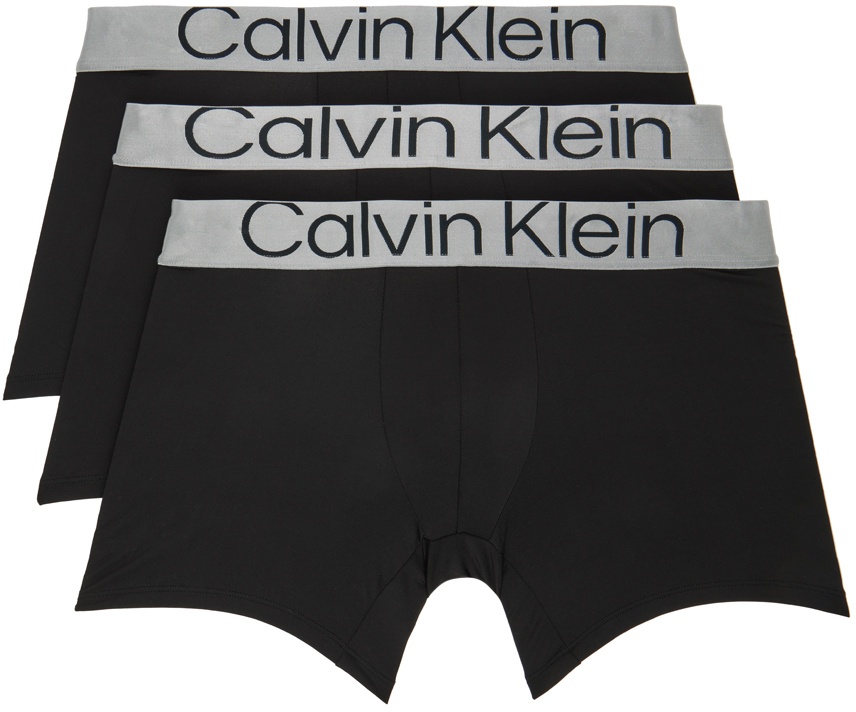 Photo: Calvin Klein Underwear Three-Pack Black Reconsidered Steel Boxer Briefs
