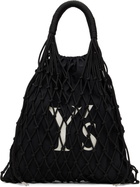 Y's Black Polyester Cord Logo Knit Tote