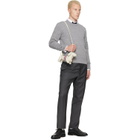 Thom Browne Gray Ottoman Milano Stitch 4-Bar Bomber Sweater