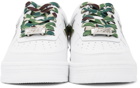 BAPE White & Green Camo Bapesta Low Sneakers