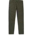 Aspesi - Tapered Garment-Dyed Cotton-Twill Trousers - Dark green