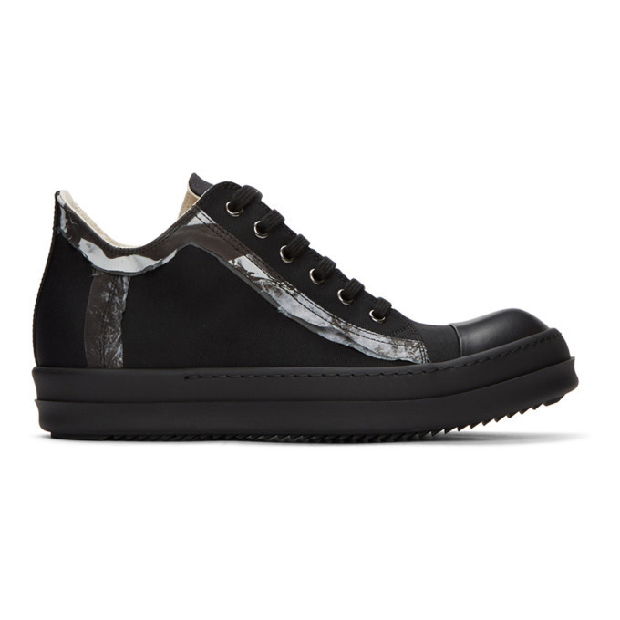 Photo: Rick Owens Drkshdw Black Graphic Trim Low Sneakers