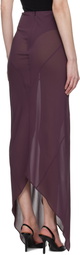 AARON ESH Purple Paneled Midi Skirt
