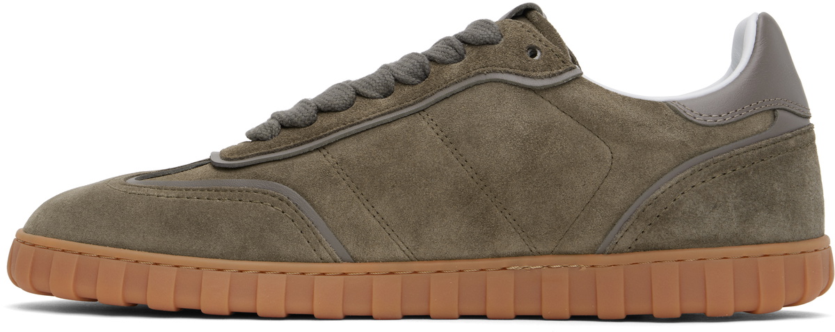 AMI Paris Taupe Leather Low Top Step Sneakers