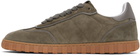 AMI Paris Taupe Leather Low Top Step Sneakers