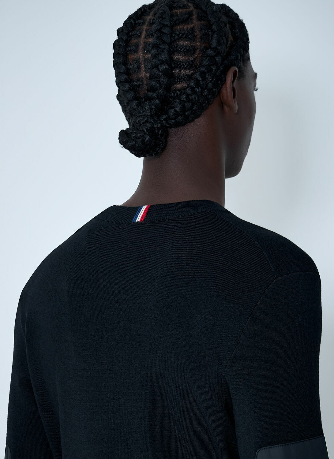 Moncler Grenoble Crewneck Sweater with Nylon Sleeve Patches