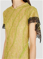 Lace Mid Length Dress in Lime Green