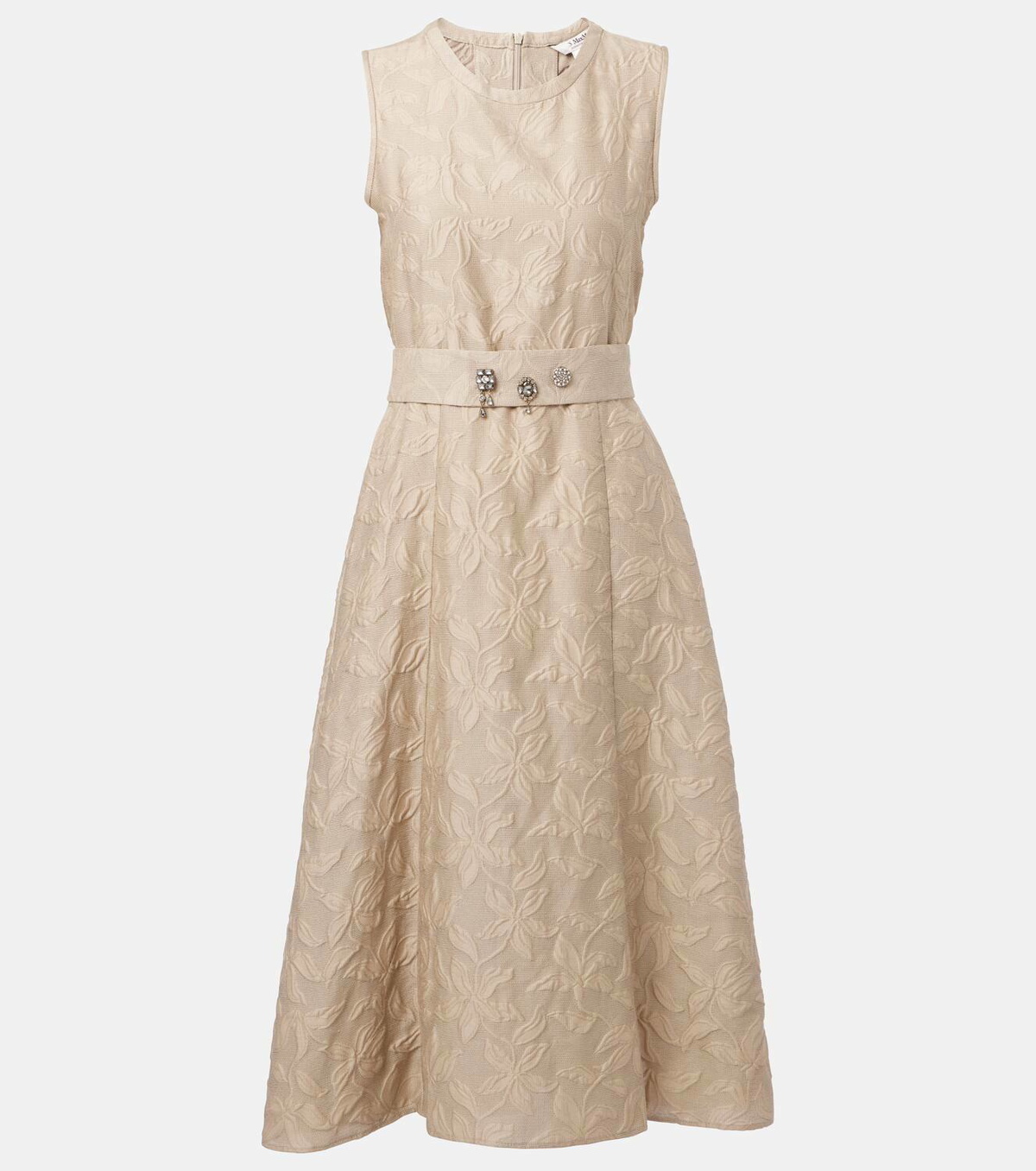S Max Mara Fiaba cotton-blend jacquard midi dress S Max Mara