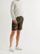 OFFICINE GÉNÉRALE - Julian Belted Camouflage-Print Cotton Shorts - Green