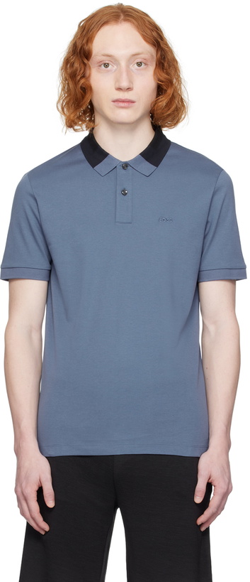 Photo: BOSS Blue Embroidered Polo