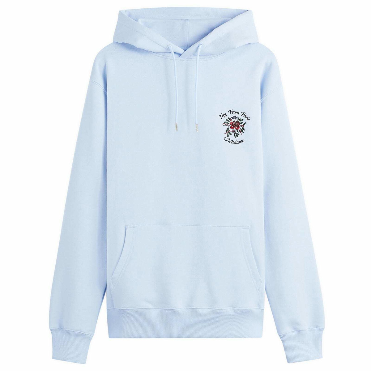 Drôle de Monsieur Men's Rose Slogan Hoodie in Light Blue