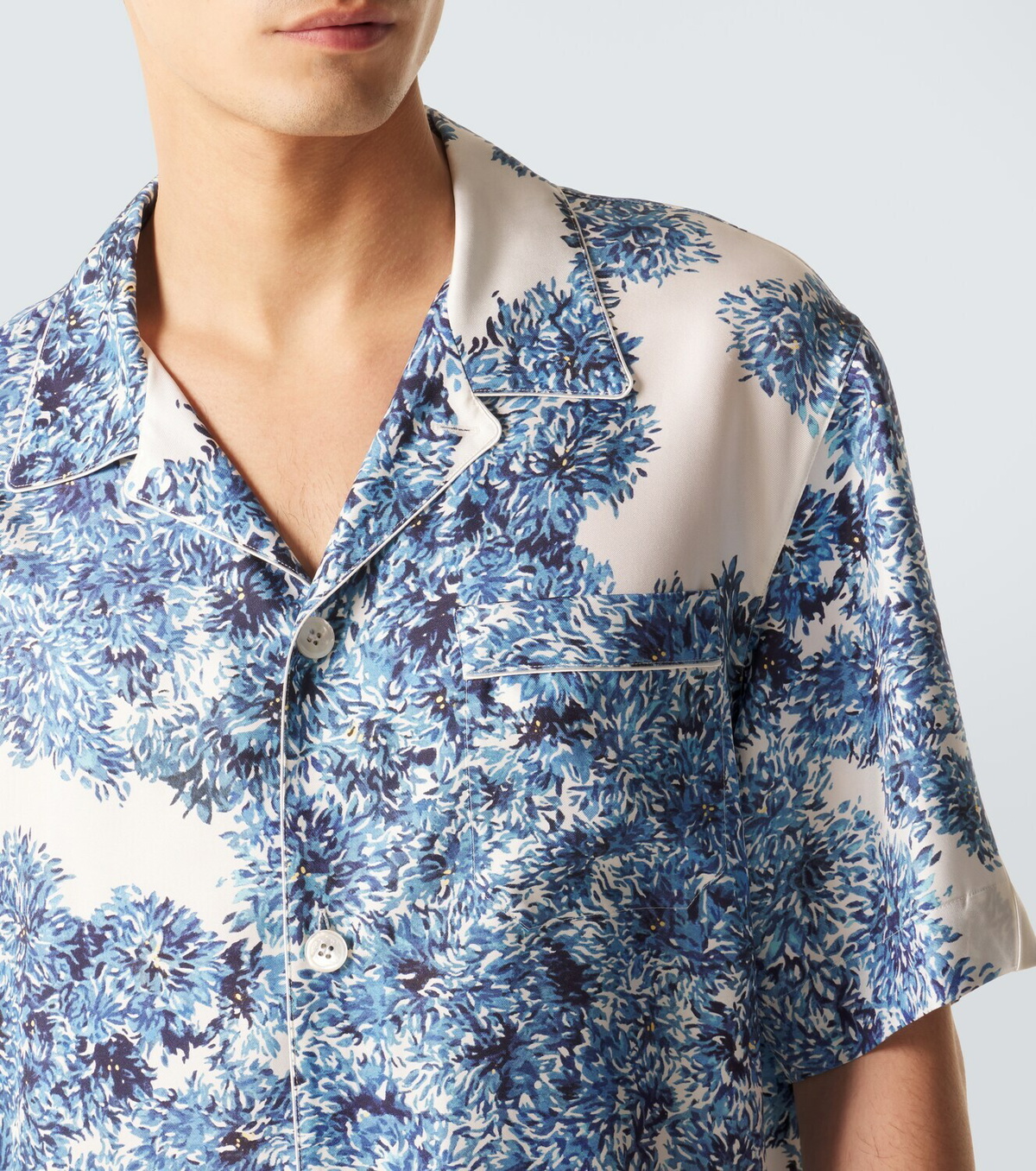 Givenchy Couture Seam silk twill bowling shirt