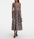 Markarian Apple floral taffeta corset midi dress