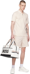 BOSS White Logo Duffle Bag