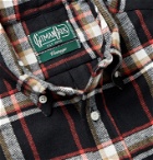 Gitman Vintage - Slim-Fit Button-Down Collar Checked Cotton-Flannel Shirt - Black