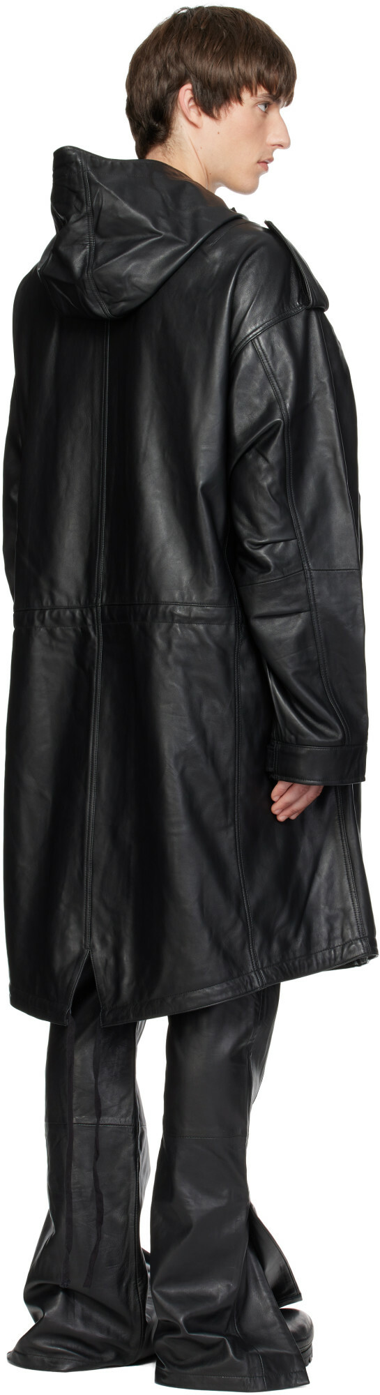 Deadwood Black Ellis Oversized Leather Parka