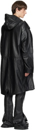 Deadwood Black Ellis Oversized Leather Parka