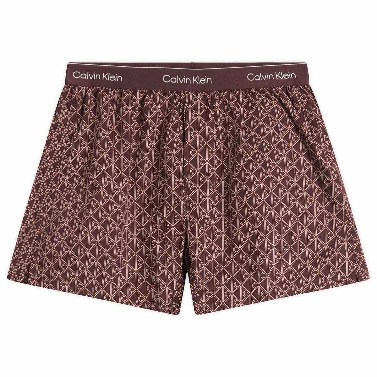 Calvin Klein Men's Cotton Poplin Trad Boxer Short in Red