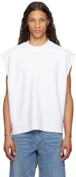 Alexander Wang White Puffed Logo Muscle Tank Top