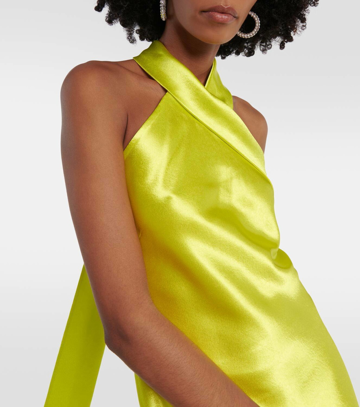 Galvan Pandora halterneck satin maxi dress Galvan