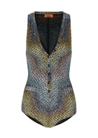 Missoni Zigzag Metallic-knit Swimsuit Multicoloured