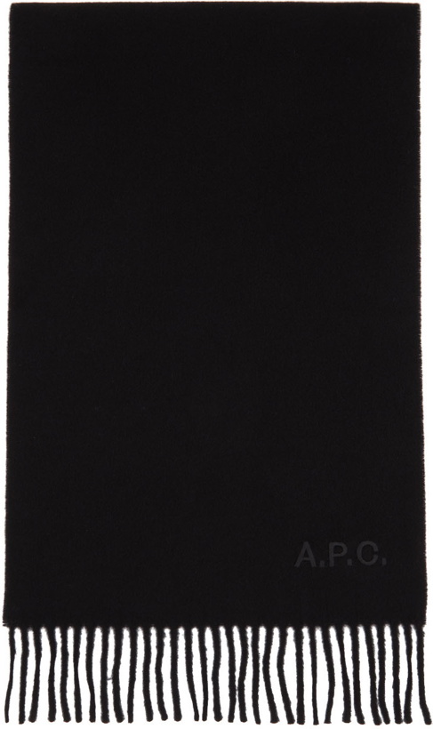 Photo: A.P.C. Black Brushed Wool Alix Scarf