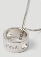 Logo Ring Pendant Necklace in Silver