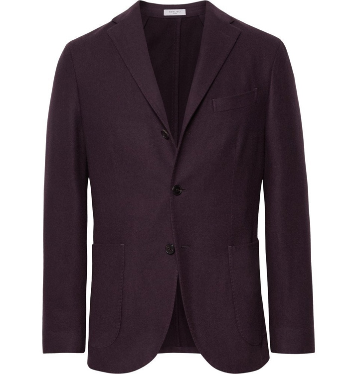 Photo: Boglioli - Merlot K-Jacket Slim-Fit Garment-Dyed Felted Wool Blazer - Men - Purple