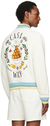Casablanca Off-White Embroidered Bomber Jacket