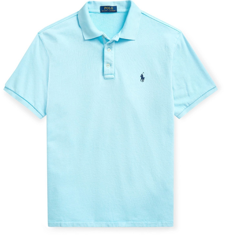 Photo: Polo Ralph Lauren - Slim-Fit Cotton-Terry Polo Shirt - Blue