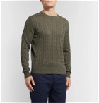 Brunello Cucinelli - Cable-Knit Linen and Cotton-Blend Sweater - Green