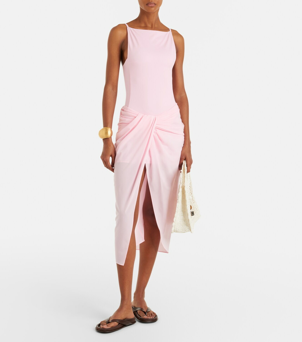 Jacquemus Paréo draped beach cover-up