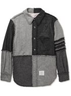 Thom Browne - Frayed Patchwork Shetland Wool Shirt Jacket - Gray