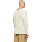 Homme Plisse Issey Miyake Off-White Cotton Surface Long Sleeve T-Shirt